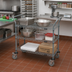 Thumbnail image #2 for Quantum WRC-2148GY-3 48-Inch Gray 3-Shelf Utility Bus Cart with U-Handles