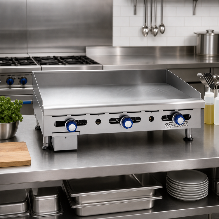 Product image #2 for Imperial IMGA-3628-1 36-Inch Countertop Gas Griddle with 1-Inch Smooth Polished Steel Plate