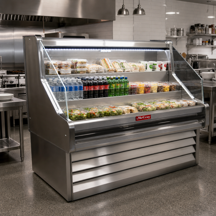 Product image #2 for Howard-McCray Ovation Series 63-Inch Self-Contained Impulse Open Merchandiser, Stainless Steel, LED Lighting