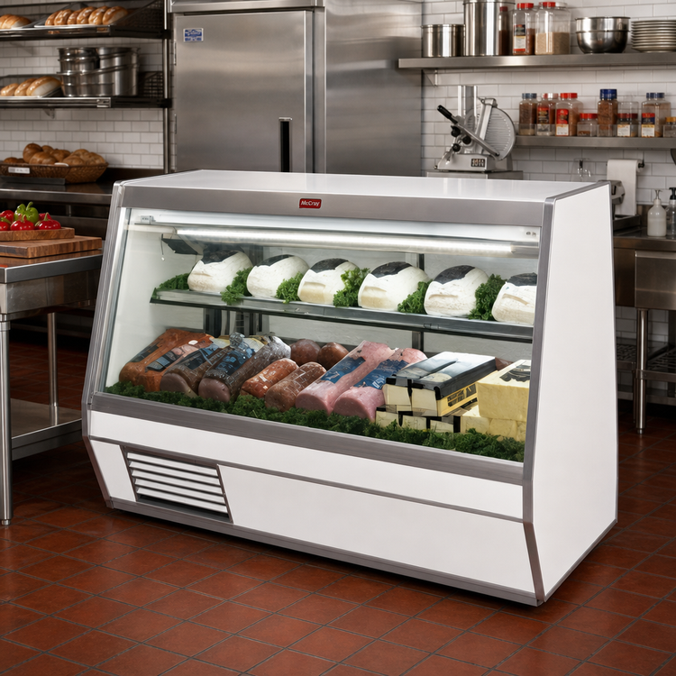 Product image #2 for Howard-McCray 32E Series 50-Inch Deli Meat & Cheese Service Case, Self-Contained Refrigeration, Straight Glass, LED Lighting