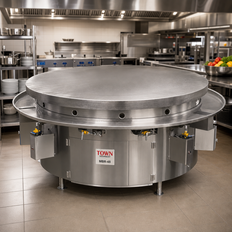 Product image #2 for Town Equipment MBR-48 48-Inch Gas Mongolian Barbecue Range with Cast Iron Top and 6 Burners