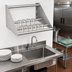 Thumbnail image #2 for Klinger's Trading TSW1962 Wall-Mount Tubular Glass Rack Sorting Shelf, 62 x 18-1/2 Inches, 304 Stainless Steel
