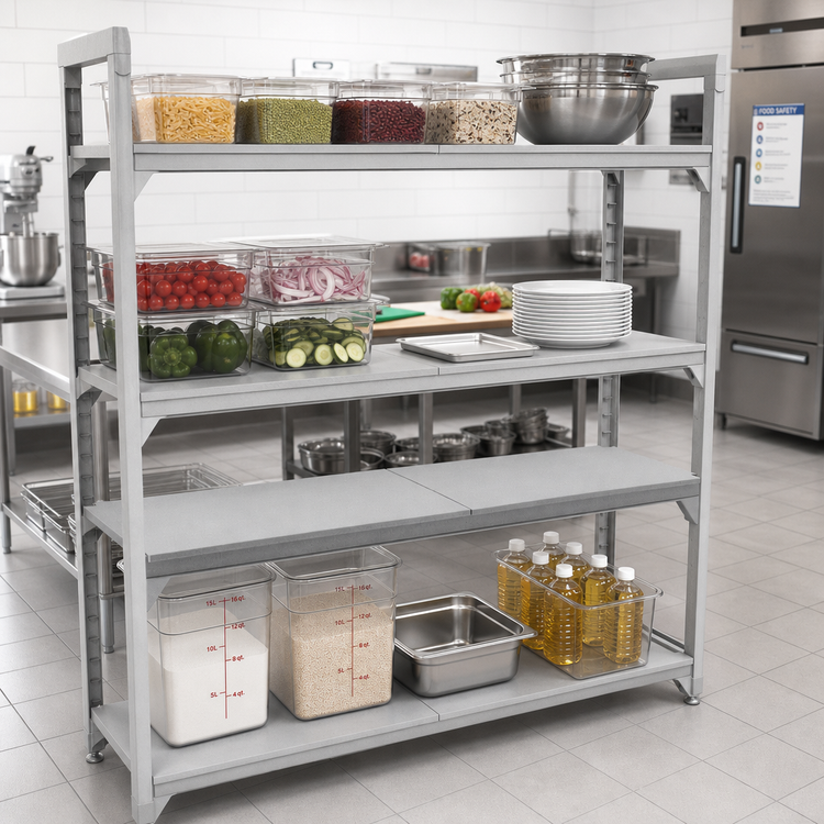 Product image #3 for Cambro Camshelving Premium 54-Inch x 14-Inch Solid Shelf Kit, Speckled Gray