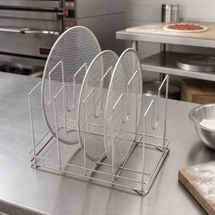 Product image #3 for American Metalcraft Chrome-Plated Steel Pizza/Bakers' Screen Rack, 14 x 9 x 10-1/2 Inches