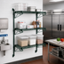 Thumbnail image #2 for Quantum Wall-Mounted Cantilever Wire Shelf Starter Unit, 54-Inch Posts, Green Epoxy Antimicrobial Finish