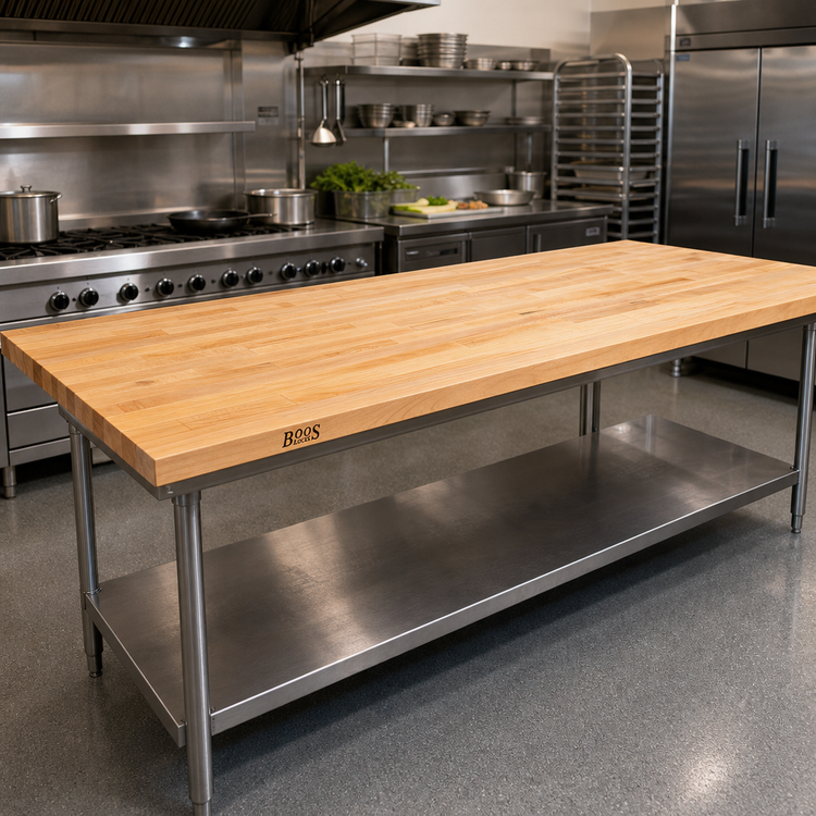 Product image #2 for John Boos Edge Grain Northern Hard Rock Maple Work Table Top, 120 x 48 x 1-3/4 Inches