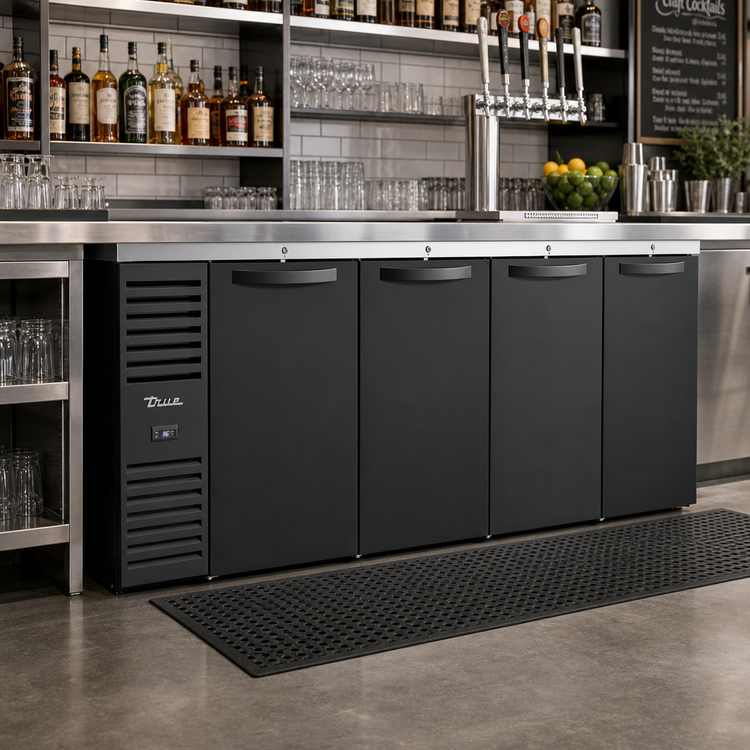 Product image #2 for True Premier Bar 92-Inch Four-Section Refrigerated Back Bar Cooler, Left-Side Self-Contained Refrigeration