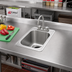 Thumbnail image #2 for Eagle Group Self-Rimming Drop-In Stainless Steel Sink with Single-Compartment 12 x 14 x 9.5-Inch Bowl, Gooseneck Faucet and Basket Drain Included