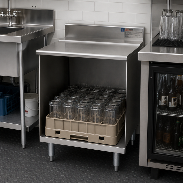 Product image #2 for 2200 Series Recessed Workboard Underbar Glass Rack Storage Unit, 24" W x 24" D