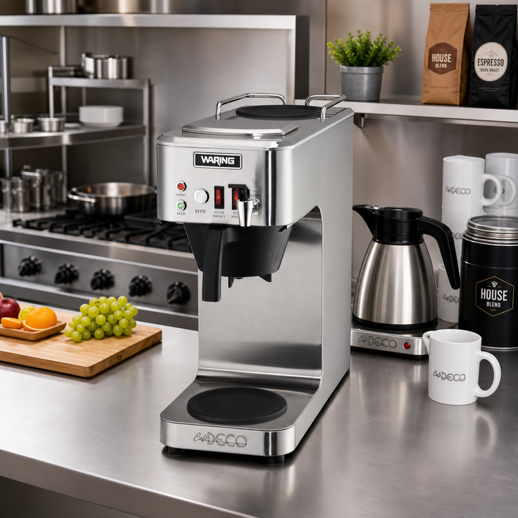 Product image #3 for Waring Café Deco Built-In Automatic Coffee Brewer with Pour-Over and Automatic Refill, Dual Warmers, and Hot Water Faucet