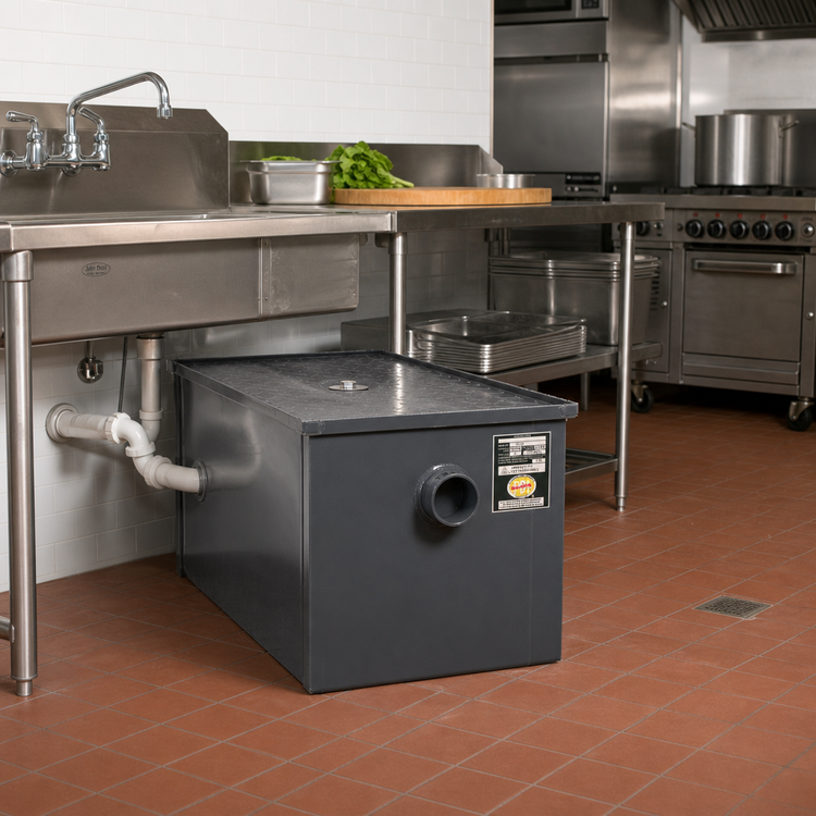 Product image #2 for John Boos GT-8 Grease Interceptor, 8 lb Capacity, 4 GPM, 2-Inch No-Hub Connections