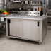 Thumbnail image #2 for Advance Tabco Special Value Economy Enclosed Work Table with Sliding Doors, 72 x 30, 16-Gauge 304 Stainless Steel Top