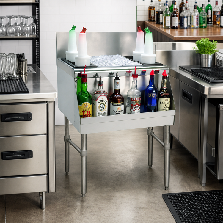 Product image #2 for Advance Tabco Prestige Supreme 42-Inch Stainless Steel Underbar Ice Chest, 127 lb Capacity, Without Cold Plate