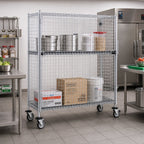 Thumbnail image #2 for Metro Super Erecta SEC33EC Mobile Chrome-Plated Wire Security Cage, No Intermediate Shelves, 40-3/4 x 21-1/2 x 68-1/2 Inches