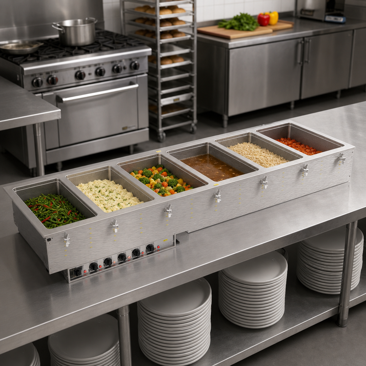 Product image #2 for Vollrath 6-Well Drop-In Electric Hot Food Well with Auto-Fill, Wet Operation, 208V