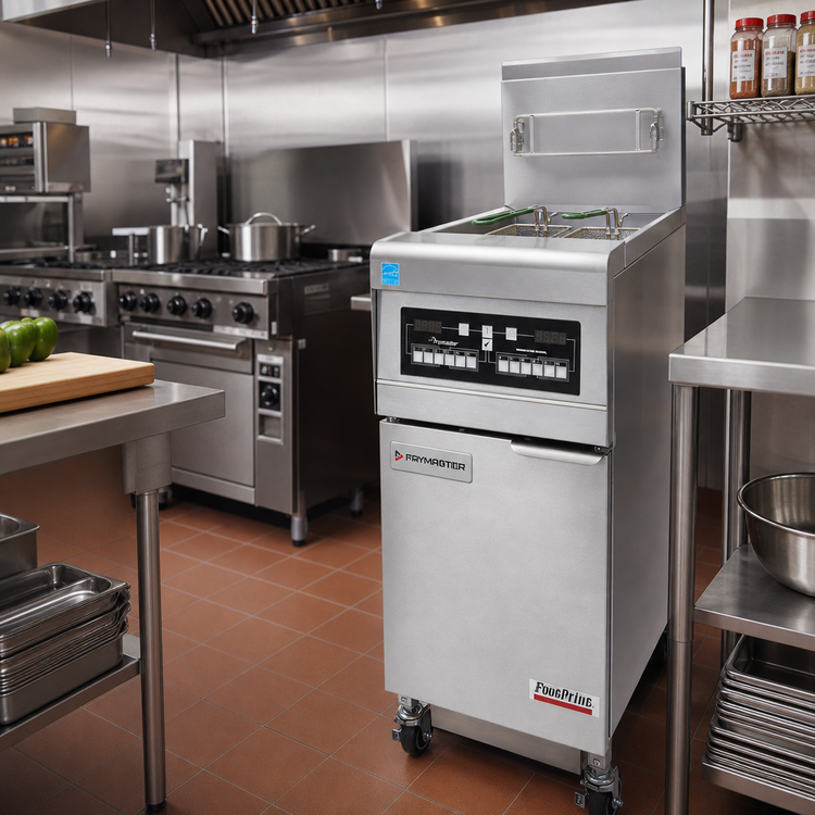 Product image #2 for Frymaster H55 High Efficiency 50 lb Floor Model Gas Fryer with Built-In Filtration