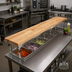 Thumbnail image #2 for John Boos 72 Inch x 10 Inch Edge Grain Northern Hard Rock Maple Steam Table Cutting Board with Adjustable Stainless Steel Supports
