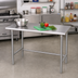 Thumbnail image #2 for Advance Tabco 48 Inches x 24 Inches 16-Gauge 304 Stainless Steel Flat Top Work Table with Open Galvanized Base