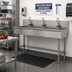 Thumbnail image #2 for Advance Tabco Multiwash 3-Station Freestanding Hand Wash Sink with 3 Electronic Faucets, 72-Inch Wide
