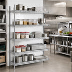 Thumbnail image #2 for Eagle Group A5-86-1842S 42-Inch Wide 5-Tier Stainless Steel Wire Add-On Shelving Unit, 18-Inch Deep x 86-Inch High