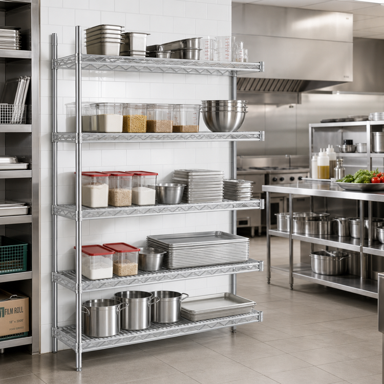 Product image #2 for Eagle Group 42-Inch Wide 5-Tier Stainless Steel Wire Add-On Shelving Unit