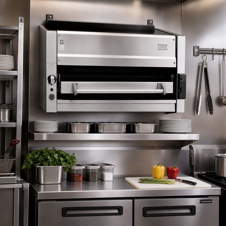 Product image #2 for Titan JSB-36WM 36" Wall Mounted Gas Infrared Salamander Broiler
