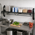 Thumbnail image #2 for Quantum Cantilever Single Shelf Wall-Mount Wire Shelving Unit, 60 x 24 Inches, Black Epoxy Finish