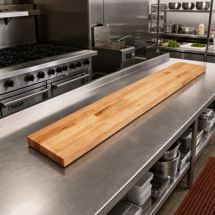 Product image #2 for John Boos 10-Foot Steam Table Cutting Board, 120-Inch x 8-Inch, 1-1/4-Inch Thick, Edge Grain Maple