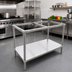 Thumbnail image #2 for Omcan Stainless Steel Solid Poly-Top Work Table Frame With Undershelf, 48 x 24 x 36 Inches
