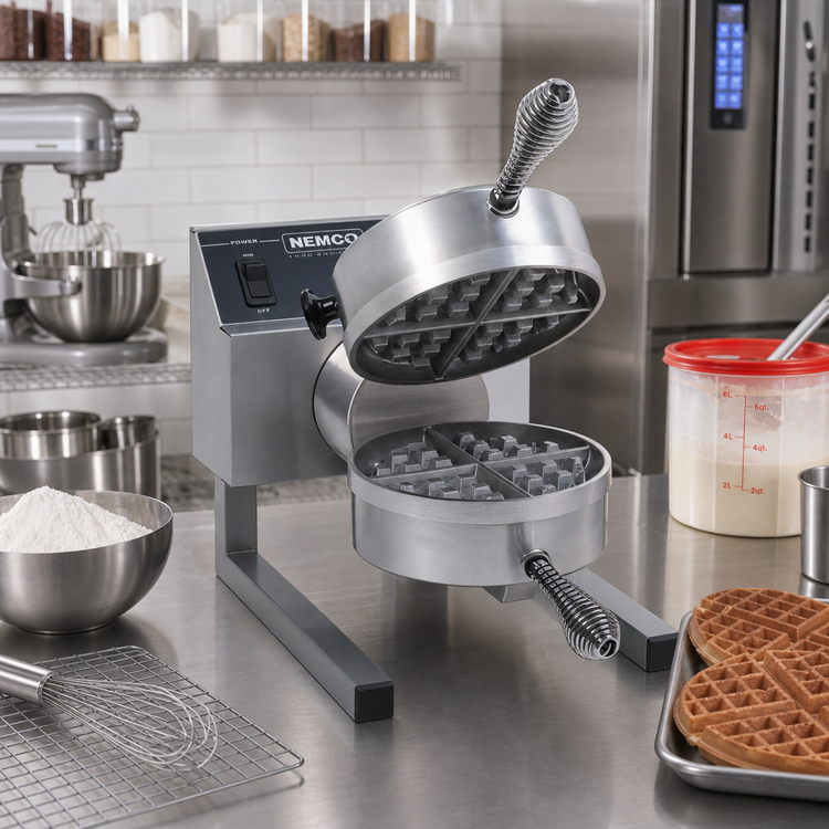 Product image #2 for Silverstone Single Countertop Belgian Round Waffle Baker with Digital Programmable Controls, 240V