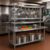 Thumbnail image #2 for Advance Tabco SCT-120 120-Inch Table-Mounted Circular Stainless Steel Pot Rack with 18 Plated Hooks and Utensil Rack