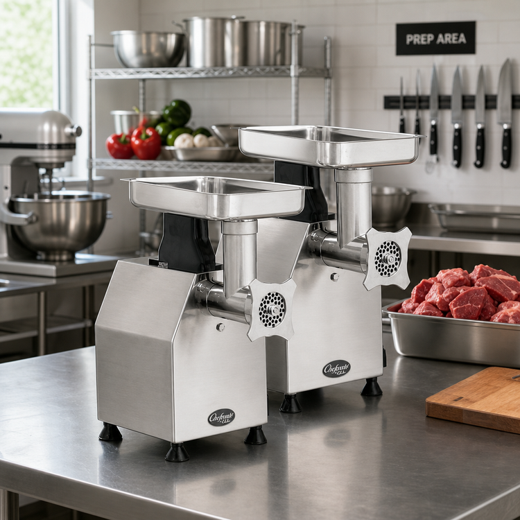 Product image #2 for Chefmate #22 Bench Meat Chopper, Stainless Steel, 1-1/2 HP, 450 lb./hr., 115V