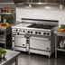Thumbnail image #2 for Bistro 60-Inch Commercial Gas Restaurant Range with 10 Open Burners, 24-Inch Space Saver Oven and 36-Inch Standard Oven