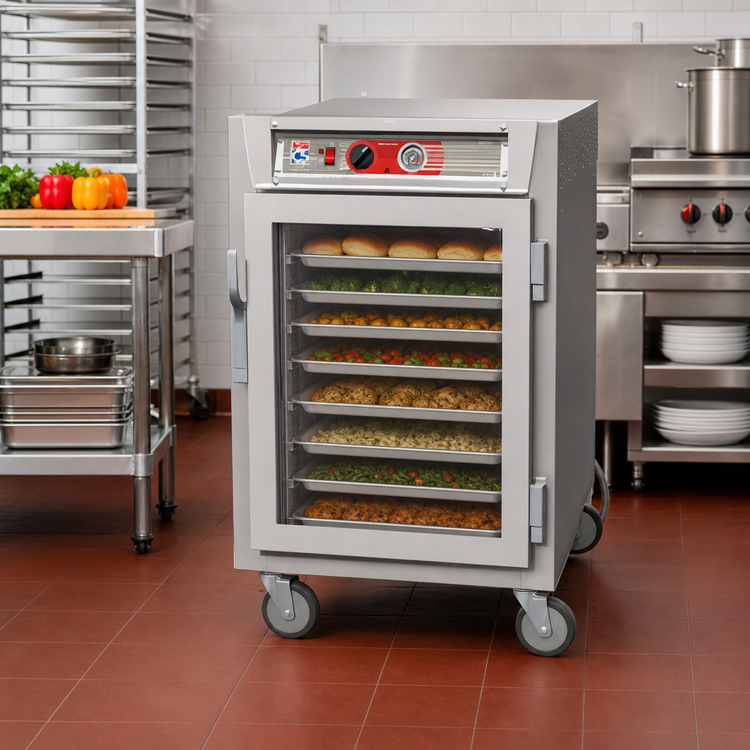 Product image #2 for Metro C5 6 Series Mobile Undercounter Heated Holding Cabinet with Clear Double-Pane Glass Door, 10 Full-Size Pan Capacity, 120V
