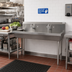Thumbnail image #2 for Two-Station Freestanding Stainless Steel Hand Wash Sink, 60-Inch Wide
