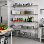 Thumbnail image #2 for Metro Super Erecta 5AN577C 5-Shelf Chrome Wire Add-On Shelving Unit, 72W x 24D x 74H