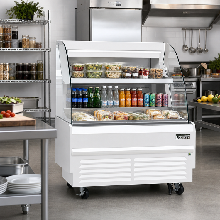 Product image #2 for Everest Refrigeration 48-Inch Horizontal Open Display Merchandiser, 9.7 Cu. Ft., White Exterior