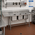 Thumbnail image #2 for Advance Tabco Regaline 3-Compartment Sink with Left & Right Drainboards, 16