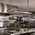 Thumbnail image #2 for John Boos Ceiling-Mounted Double-Bar Stainless Steel Pot Rack with 12 Double Hooks