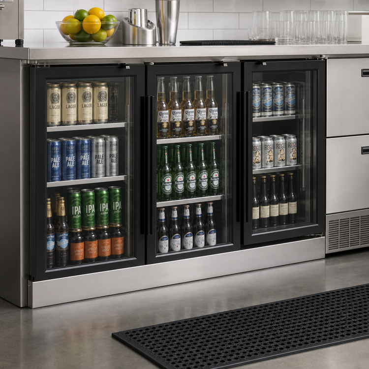Product image #2 for 72-Inch Stainless Steel Front Kick Plate for Back Bar Coolers