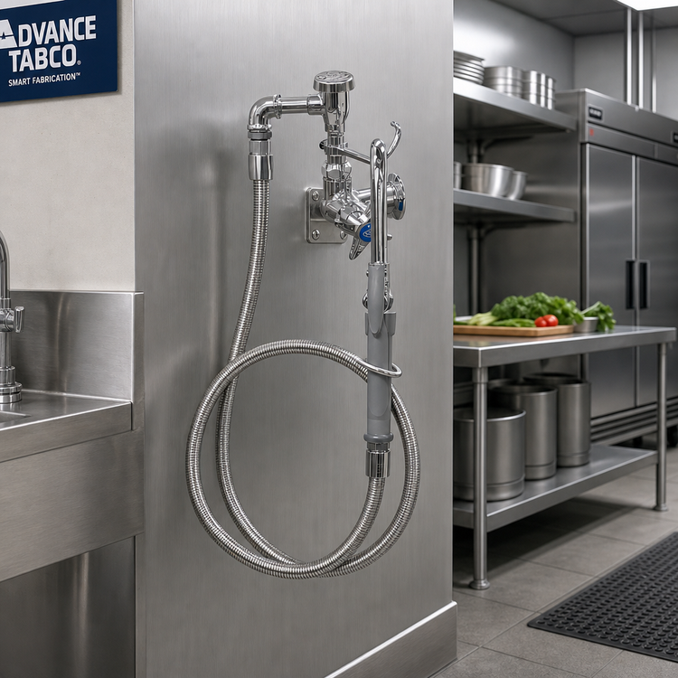 Product image #2 for Advance Tabco Heavy Duty Lead-Free Pot Filler Faucet with 3-1/2 Inch Hook Nozzle and 68 Inch Hose
