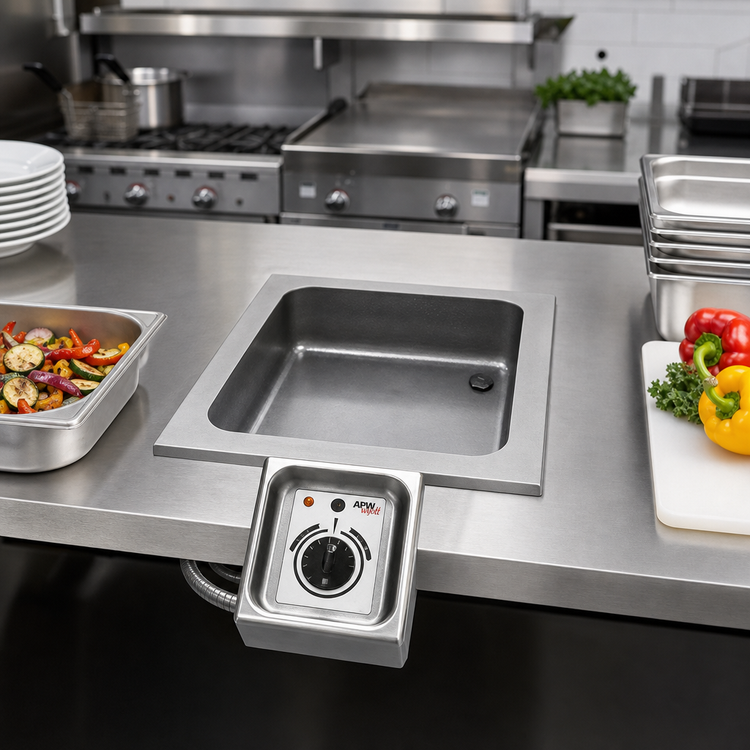 Product image #2 for APW Wyott HFW-12S Electric Drop-In Rectangular Hot Food Well, Single 1/2 Size Pan