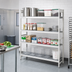 Thumbnail image #2 for Fermostock Stationary 4-Tier Starter Polymer Shelving Unit with Removable Inserts, 83 in. H x 52 in. W x 18 in. D