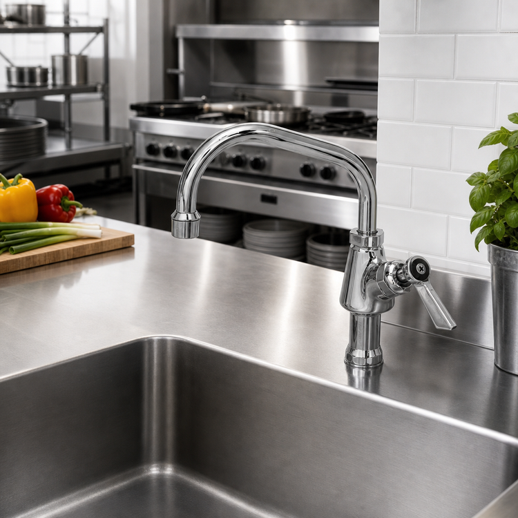 Product image #2 for Single-Hole Deck-Mount Manual Faucet with 10-Inch Swing Spout