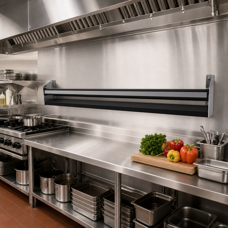 Product image #2 for 48-Inch Stainless Steel Single Speed Rail with PVC Sound-Deadening Covers