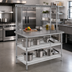 Thumbnail image #2 for AdjusTable 60-Inch x 24-Inch One-Tier Stainless Steel Work Surface System with Adjustable Overshelf and Two Undershelves