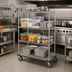 Thumbnail image #2 for Metro Super Erecta 4-Shelf Wire Dolly Truck, Chrome Finish, 48W x 24D x 63H