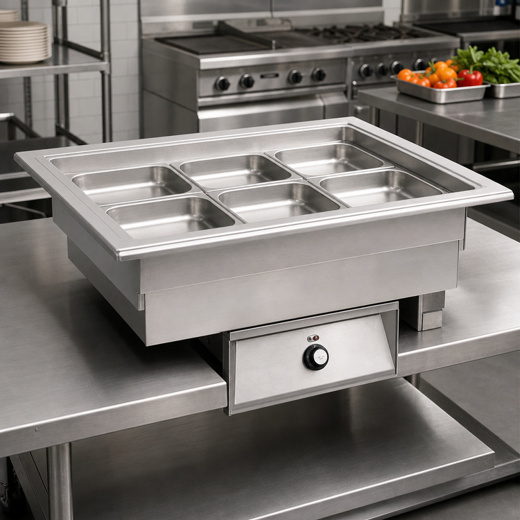 Product image #2 for Randell 9570-6 Drop-In Hot Food Unit, Electric, 6-Pan, Wet Operation