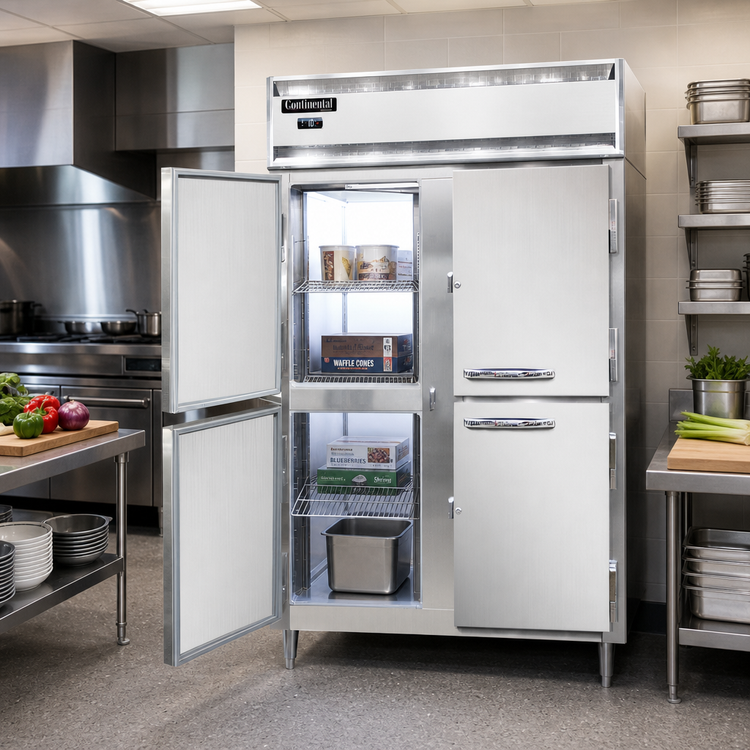 Product image #2 for Continental Refrigerator Designer Line D2FNSSPTHD 2-Section Pass-Thru Freezer with Half Solid Doors