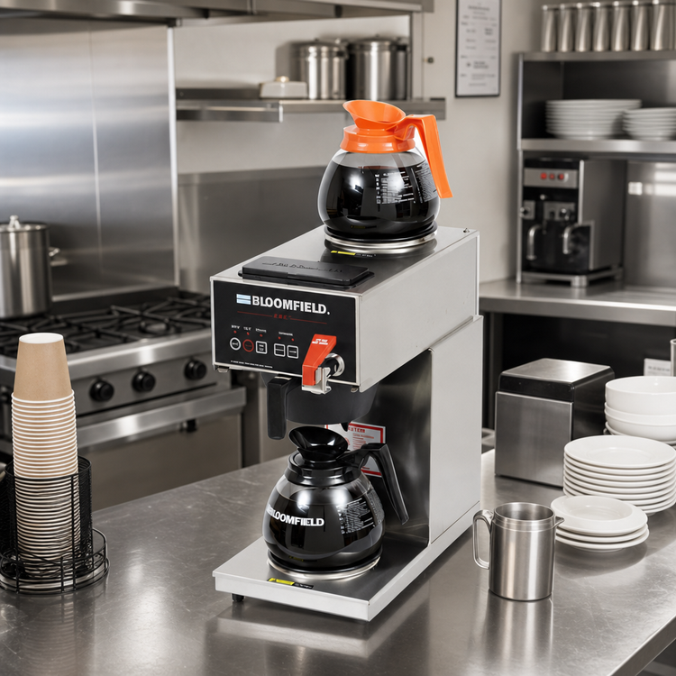 Product image #2 for E.B.C.™ 1040D2F-120V Low-Profile Fresh Brew Automatic-Fill Commercial Drip Coffee Brewer, Single, 2 Warmers